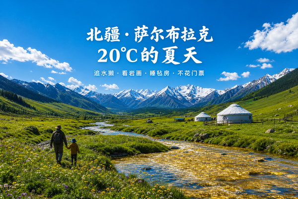 别人在三亚沙子烫脚排队，我们在北疆追水獭、睡毡房、20度的夏天一分钱门票没花